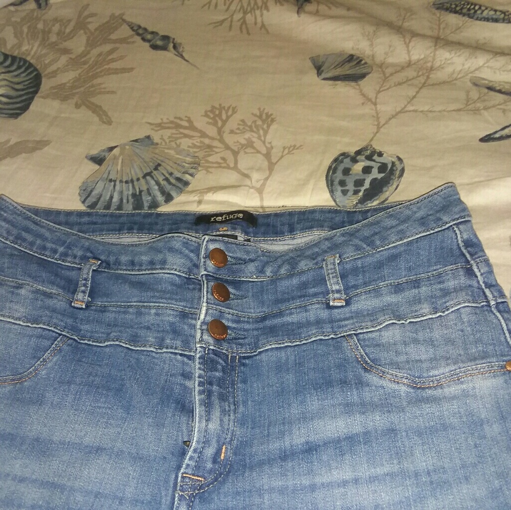 High-Waisted Dark-Washed Jeans